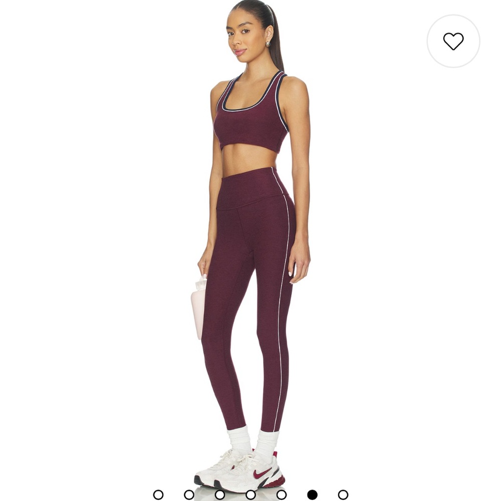 NWT Beyond Yoga Set: Spacedye Ready Bra & Midi Legging Midnight Burgundy Heather